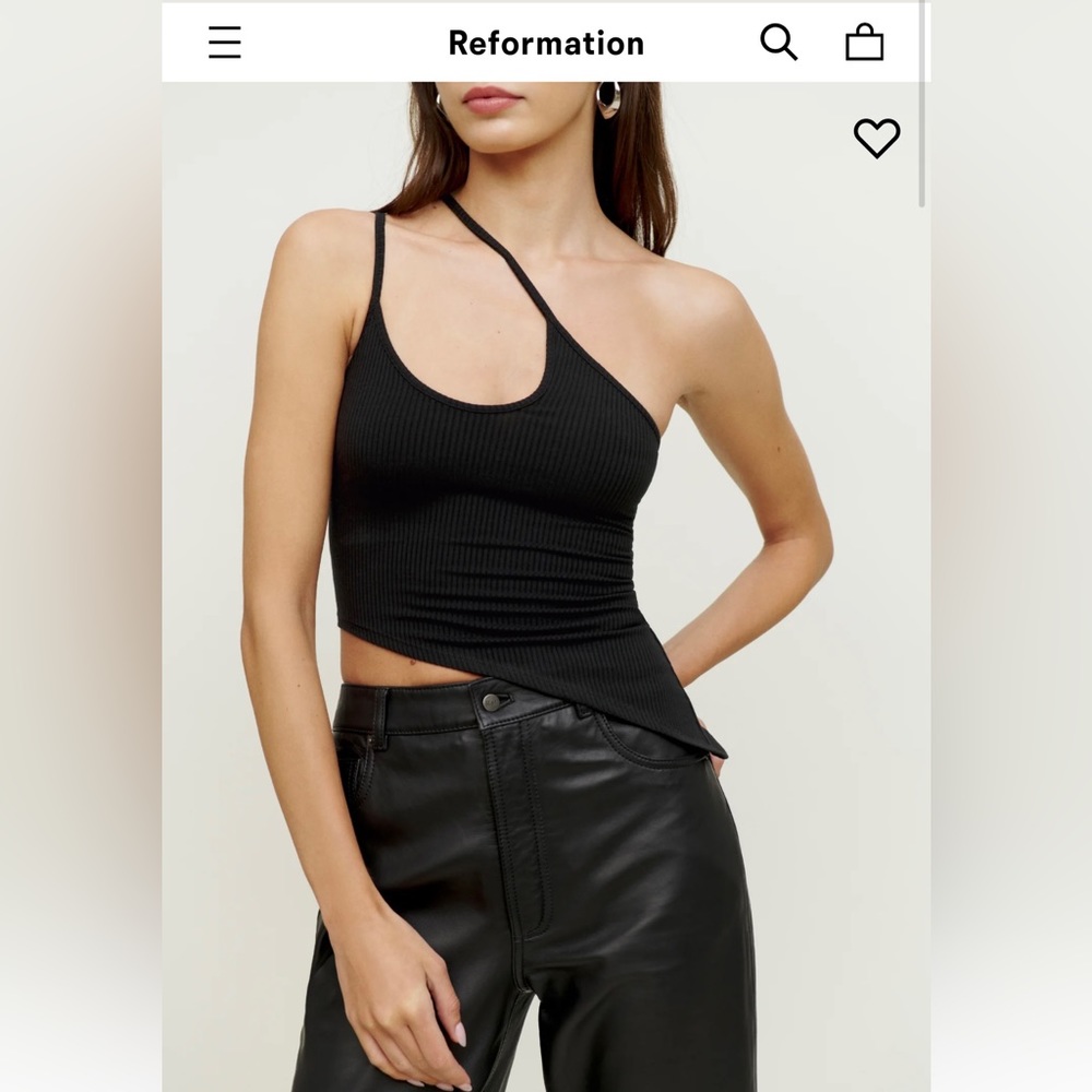 Reformation Oceane knit tank in black. Size S.
